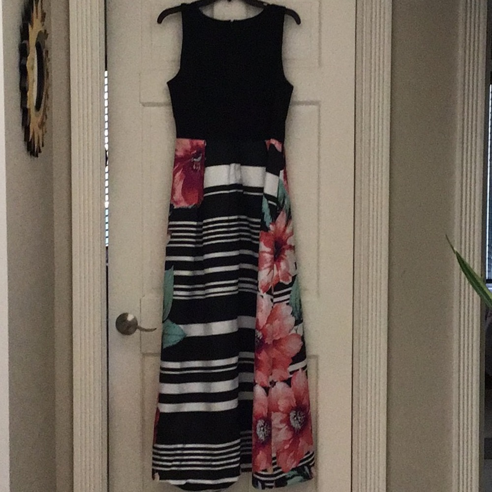Black floral gown